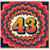 43rd Birthday Card, Retro Colourful Number 43 Birthday Card
