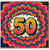 50th Birthday Card, Retro Colourful Number 50 Card