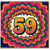59th Birthday Card, Retro Colourful Number 59 Card
