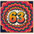63rd Birthday Card, Retro Colourful Wavy Number 63 Card