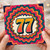 77th Birthday Card, Retro Colourful Number 77 Card