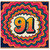 91st Birthday Card, Retro Colourful Number 91 Birthday Card