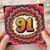 91st Birthday Card, Retro Colourful Number 91 Birthday Card