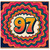 97th Birthday Card, Retro Colourful Wavy Number 97 Card