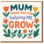 Mum Thank You Card - Helping Me Grow - Floral Illustrated Greeting Card for Mum, Mother's Day or Any Occasion