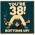 38th Birthday Card, You're 38 Bottoms Up Funny Birthday Card