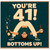 41st Birthday Card, Funny Bottoms Up Handstand Beer Card