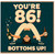 86th Birthday Card, Funny Bottoms Up Birthday Card for Him or Her