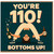 110th Birthday Card, Funny Bottoms Up Birthday Card for 110 Year Old
