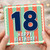 18th Birthday Card, Happy 18th Birthday Retro Striped Card