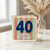 40th Birthday Card, Retro Striped Happy Birthday Card