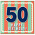 50th Birthday Card, Happy Birthday Retro Stripe Design