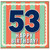 53rd Birthday Card, Happy Birthday Retro Stripe Design