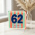 62nd Birthday Card, Happy Birthday Retro Striped Age 62 Card