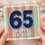 65th Birthday Card, Happy Birthday Retro Striped Card