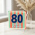 80th Birthday Card, Happy Birthday Retro Stripe Design