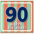 90th Birthday Card, Retro Striped Happy Birthday Card