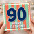 90th Birthday Card, Retro Striped Happy Birthday Card