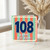 108th Birthday Card, Happy Birthday Retro Striped Card
