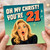 21st Birthday Card, Oh My Christ You're 21 Retro Funny Birthday Card