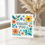 Thank You Card - Colourful Floral Design - Blank Inside - Square Greeting Card with Envelope for Friends, Family, Teachers and Colleagues