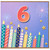6th Birthday Card, Colourful Candles and Fireworks Design