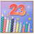 23rd Birthday Card, Colourful Candles and Fireworks Celebration Card