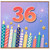 36th Birthday Card, Stars and Fireworks