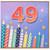 49th Birthday Card, Colourful Candles and Fireworks Design