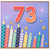 73rd Birthday Card, Festive Candles and Fireworks Design