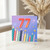 77th Birthday Card, Colourful Candles, Stars and Fireworks Design