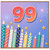 99th Birthday Card, Colourful Candles and Fireworks Design