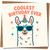 Coolest Birthday Ever Llama Card - Funny Alpaca, 145mm x 145mm Square, Includes Kraft Envelope