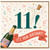 11th Birthday Card, Colourful Confetti and Champagne Bottle Design, It's Your Birthday