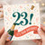 23rd Birthday Card, Festive Champagne and Confetti Birthday Card