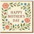 Happy Mother's Day Card - Floral Roses and Strawberries Design - For Mum Mother Mummy - Elegant Square Greeting Card with Envelope