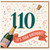 110th Birthday Card, Festive Champagne and Confetti Design