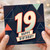 19th Birthday Card, Bold Geometric Happy Birthday Card