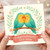 Congratulations Love Birds Card - Cute Lovebirds Wedding or Engagement Congratulations Card for Couples - Romantic Greeting - Blank Inside