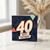 40th Birthday Card, Happy Birthday Modern Geometric Number 40 Card
