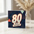 80th Birthday Card, Bold Geometric Happy Birthday Design