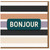 Bonjour Greeting Card - Modern Striped Design - Blank Inside - Any Occasion Card - French Hello for Friends, Family or Colleagues
