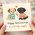 Anniversary Card for Couple - Cute Dogs in Heart Jumpers - Happy Anniversary to a Lovely Couple - Romantic Card for Husband, Wife or Partners