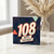 108th Birthday Card, Happy Birthday Retro Geometric Card
