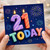 21st Birthday Card, 21 Today Fireworks Candle Design
