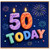 50th Birthday Card, 50 Today Birthday Card with Fireworks Design