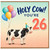 26th Birthday Card, Holy Cow You’re 26, Cute Cow and Balloons Card