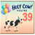 39th Birthday Card, Funny Holy Cow You're 39 Card with Balloons and Cow Design