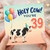 39th Birthday Card, Funny Holy Cow You're 39 Card with Balloons and Cow Design