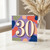 30th Birthday Card, Bold Retro Number 30 Celebration Card